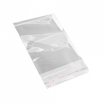 Пакеты БОПП с клеевым клапаном, КОМПЛЕКТ 100 штук, 6х8 + 3 см, 25 мкм, BRAUBERG, 700414