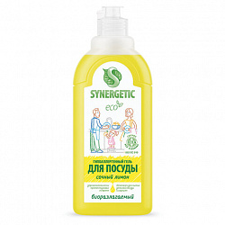 Гель для мытья посуды антибактериальный 500 мл, SYNERGETIC "Лимон", 103051