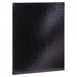 Блокнот А5 167х216 мм, 80 л., твёрдый, бумвинил "METALLIC", клетка, блок 5 цв., HATBER, черный, 084779, 80ББ5В1