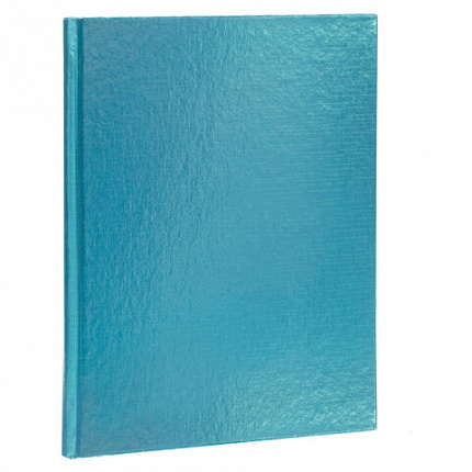 Блокнот А5 167х216 мм, 80 л., твёрдый, бумвинил "METALLIC", клетка, блок 5 цв., HATBER, мята, 084776, 80ББ5В1