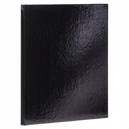 Блокнот А5 167х216 мм, 80 л., твёрдый, бумвинил "METALLIC", клетка, блок 5 цв., HATBER, черный, 084779, 80ББ5В1