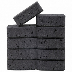 Губки для посуды 9,5х7х3,5 см, КОМПЛЕКТ 10 шт., BIG BLACK, КРУПНОПОРИСТЫЙ поролон с абразивным слоем, LAIMA, 608650