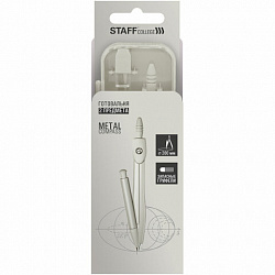 Готовальня STAFF "College" 2 предмета: циркуль 120 мм, запасные грифели, пластиковый пенал, дисплей, ассорти, 210862