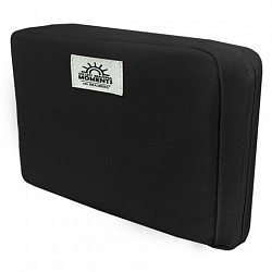 Пенал-органайзер BRAUBERG, 1 отделение, С НАКЛЕЙКАМИ, молния вокруг, канвас, 22x15х6 см, черный, 273596