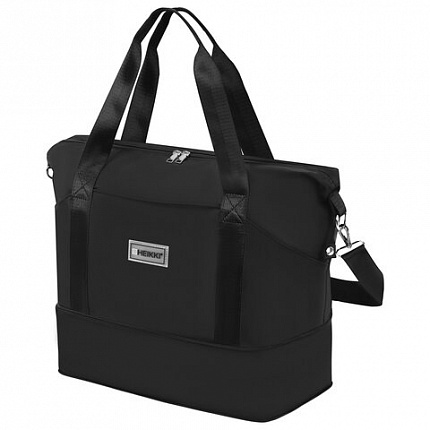 Сумка дорожная HEIKKI EXPAND (ХЕЙКИ), трансформер, багажная лента, черная, 40,5х23х42 см, 273875