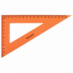 Набор чертежный большой BRAUBERG "FRUITY" (линейка 30 см, 2 треугольника, транспортир), пенал, 210772