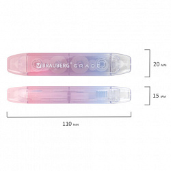 Корректирующая лента двусторонняя BRAUBERG "GRADE PASTEL", 5 мм x 10 м, корпус ассорти, блистер, 273025