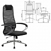 Кресло офисное МЕТТА "SU-B-8" хром, ткань-сетка, сиденье мягкое, черное