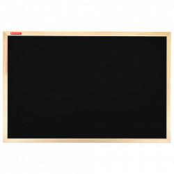Доска для мела магнитная 60х90 см, черная, деревянная рамка, BRAUBERG "Wood", 238804