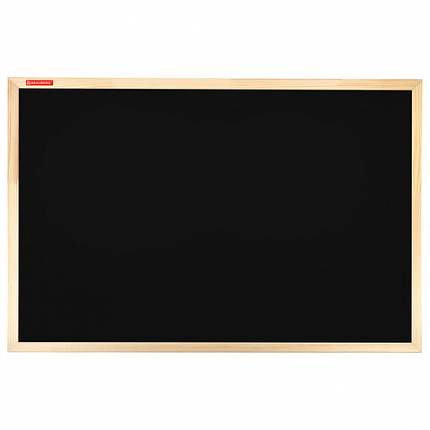Доска для мела магнитная 60х90 см, черная, деревянная рамка, BRAUBERG "Wood", 238804