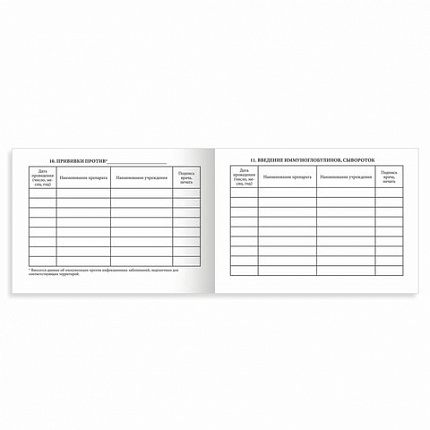 Сертификат о профилактических прививках (Форма № 156/у-93), 12 л., А6 95x140 мм, STAFF, 130253