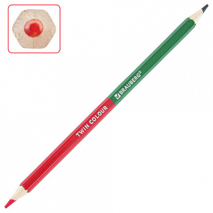 Карандаши цветные мягкие двусторонние BRAUBERG PREMIUM TWIN COLOUR, 24 штуки, 48 цветов, 181875