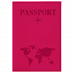 Обложка для паспорта "Passport map", экокожа soft-touch, малиновая, STAFF, 238761