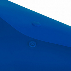 Папка-конверт с кнопкой BRAUBERG "SUPER", А4, матовая непрозрачная синяя, ПРОЧНАЯ 0,2 мм, 272875