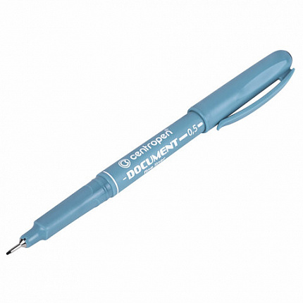 Ручка капиллярная (линер) ЧЕРНАЯ CENTROPEN "Document", трехгранная, линия письма 0,5 мм, 2631/0,5, 2 2631 0103