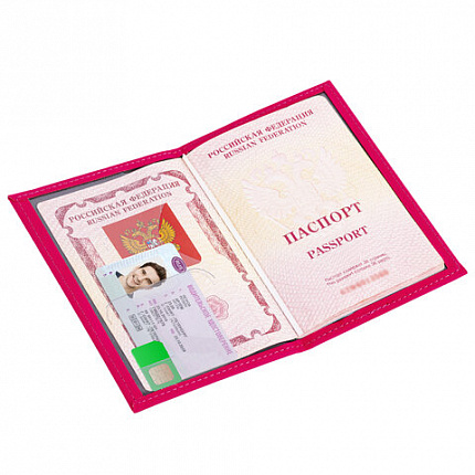 Обложка для паспорта "Passport map", экокожа soft-touch, малиновая, STAFF, 238761