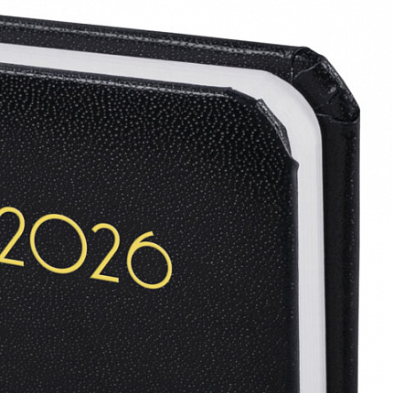 Ежедневник датированный 2026, МАЛЫЙ ФОРМАТ 100х150 мм, А6, BRAUBERG "Select", балакрон, черный, 117260