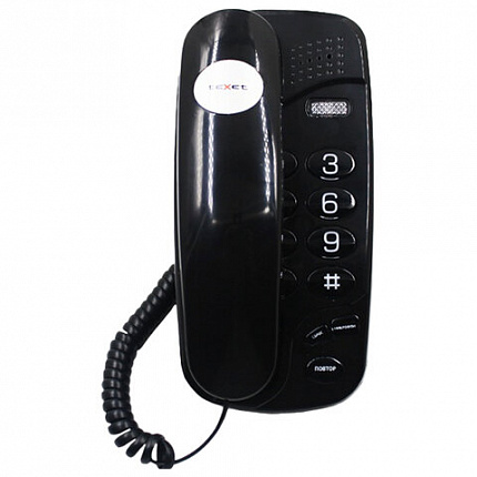 Телефон TEXET TX-238, световая индикация звонка, тональный/импульсный режим, повтор, черный, 126898