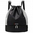 Рюкзак спортивный мешок HEIKKI ACTION (ХЕЙКИ) с отделением для обуви, вентилируемые стенки, 45х34 см, "Total black", 273455