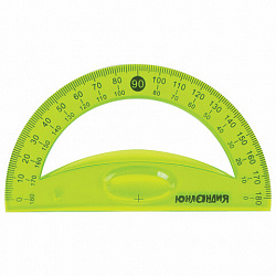 Набор чертежный средний гибкий ЮНЛАНДИЯ "FLEX" (линейка 20 см, 2 треугольника, транспортир), пенал, 210682