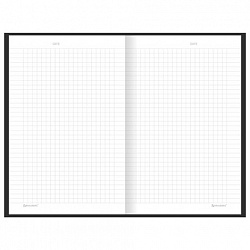 Блокнот А5 134х206 мм, 80 л., твёрдый, клетка, BRAUBERG "Minimal", черный, 116436