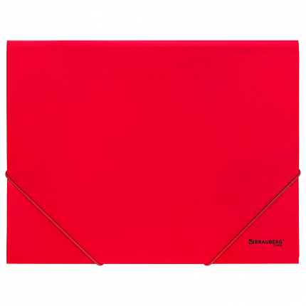 Папка на резинках А4 BRAUBERG UNIVERSAL, красная, до 300 листов, 0,5 мм, 273039