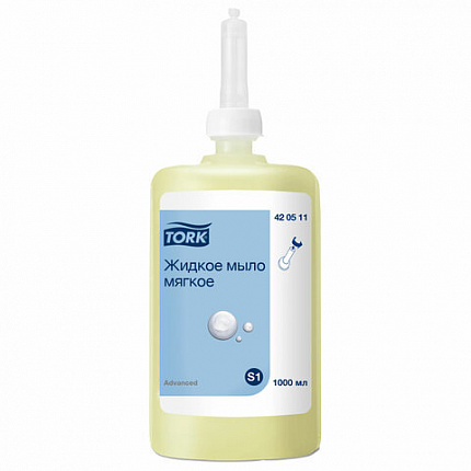 Картридж с жидким мылом одноразовый Tellus/TORK (Система S1) Advanced, 1 л, мягкое, 420511