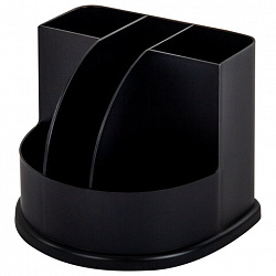 Подставка-органайзер BRAUBERG "ULTRA", 132х122х108 мм, 5 отделений, черная, 238256