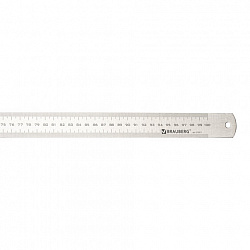 Линейка металлическая 100 см, BRAUBERG, европодвес, 210311