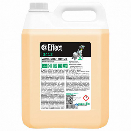 Средство для мытья пола и поверхностей 5 л, EFFECT "Delta 412", нейтральное, 26006