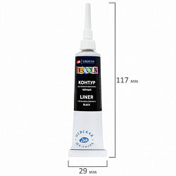 Контур акриловый по стеклу и керамике "Декола", туба 18 мл, черный, Невская Палитра, 5303810