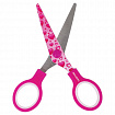 Ножницы 130 мм с цветной печатью "Сердечки", малиновые, закругленные, BRAUBERG KIDS, 232275