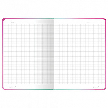 Блокнот с резинкой в клетку 96 л., А5 (145х203 мм), твердая обложка с фольгой, BRAUBERG, "Градиент", 113732