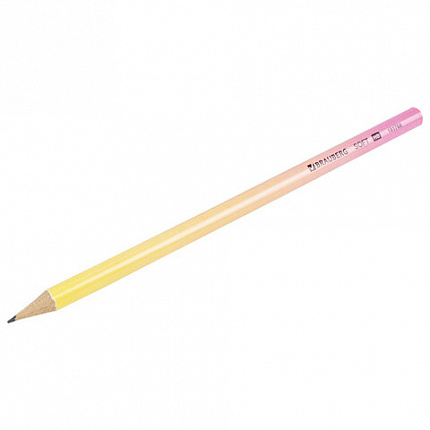 Карандаш чернографитный BRAUBERG "SOFT PASTEL", 1 шт., HB, корпус ассорти, 181768