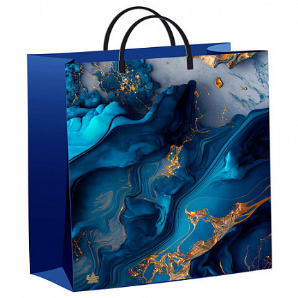 Пакет с пластиковой ручкой, мягкий пластик, 30х30 см, "Голубая лагуна", 140 мкм, н00255881