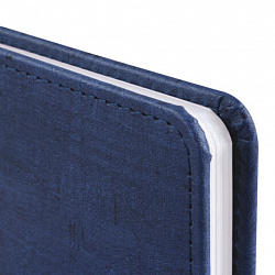 Еженедельник датированный 2026 МАЛЫЙ ФОРМАТ 95х155 мм, А6, BRAUBERG "Wood", под кожу, синий, 117195