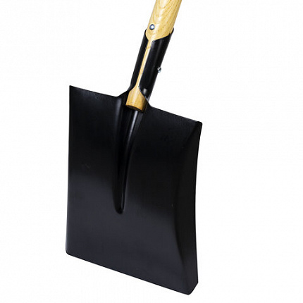 Лопата совковая стальная 19х27 см, ОБЩАЯ ДЛИНА 115 см, деревянный черенок, V-ручка, RABBITEX (РАББИТЕКС) "STANDARD", 700487