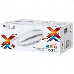 Телефон TEXET TX-236, тональный / импульсный режим, повтор, серый, 125840