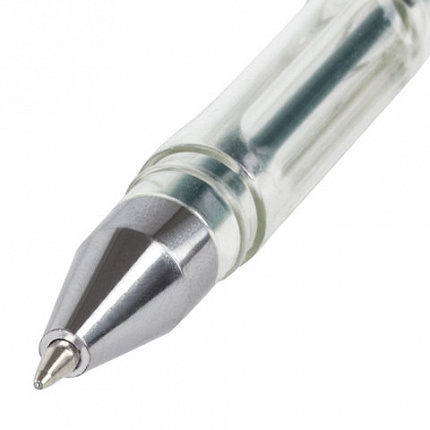 Ручка гелевая STAFF "Basic" GP-789, ЗЕЛЕНАЯ, корпус прозрачный, хромированные детали, узел 0,5 мм, линия письма 0,35 мм, 142791