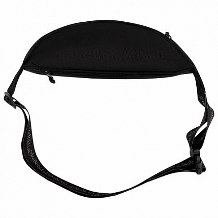 Сумка на пояс HEIKKI RIO (ХЕЙКИ), два отделения, регулируемый ремень, черная с белым, 38х12х8 см, 272617