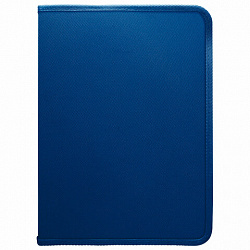 Папка объемная на молнии пластиковая на 4 кольцах, 35 мм, А4, BRAUBERG PIXEL, темно-синяя, 0,7 мм, 273080