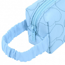 Пенал-косметичка HEIKKI (ХЕЙКИ) с ручкой, 1 отделение, стеганый полиэстер, 21х8х5 см, голубой, 273607