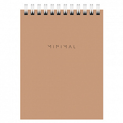 Блокнот МАЛЫЙ ФОРМАТ А6 108х145 мм, 40 л., гребень, картон, клетка, BRAUBERG "Minimal Classic", 116428