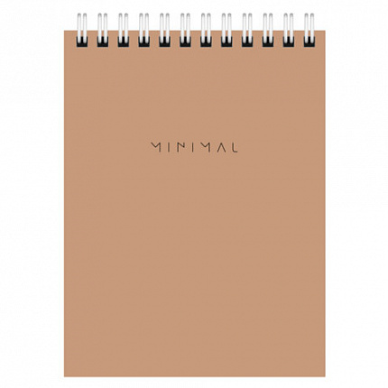 Блокнот МАЛЫЙ ФОРМАТ А6 108х145 мм, 40 л., гребень, картон, клетка, BRAUBERG "Minimal Classic", 116428