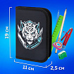 Пенал ПИФАГОР, 1 отделение, полиэстер, 19х13 см, "White tiger", 272285