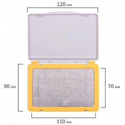 Штемпельная подушка BRAUBERG, 120х90 мм (рабочая поверхность 105х65 мм), неокрашенная, 236870