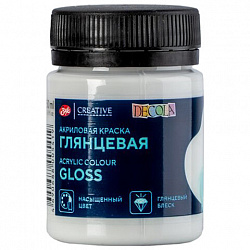 Краска акриловая глянцевая "Декола", банка 50 мл, белая, Невская Палитра, 2928104