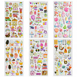 Наклейки гелевые "Акварельные мечты", 17,5х9 см, ассорти 6 видов, FUNSTER (ФАНСТЕР), 666096