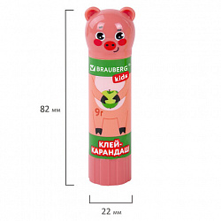 Клей-карандаш "Зверята: кошка, мышка, хрюшка", 9 г, фигурный колпачок, 3 шт./блистер, BRAUBERG KIDS, 271141