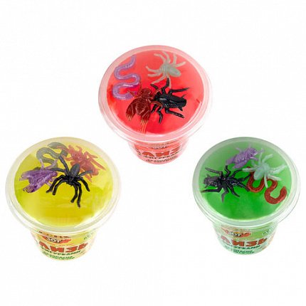 Слайм Слизь с фигурками, насекомые, 200 г, АССОРТИ 3 вида, JOLLY JOT (ДЖОЛЛИ ДЖОТ), 666664